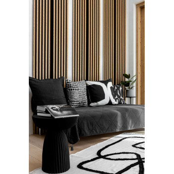 Koka sienas panelis 2700 x 400mm (Black – Light oak)